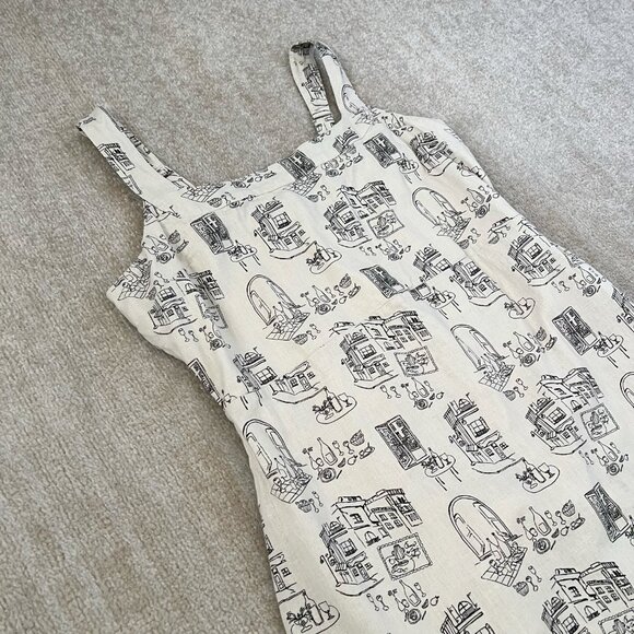 Abercrombie & Fitch Cotton Linen Italian Summer Graphic Mini Dress XL - Picture 3 of 10